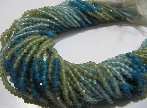 Perles facettées rondes en apatite naturelle multi-couleurs de 3 mm, vendues par brin de 13 pouces de long - Product Image 5