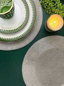 Embroidered Bohemian <b>Round</b> Polyester Cotton Table Placemat-Elegant Luxury Dining <b>Mat</b> Washable & Eco-Friendly Handmade - Product Image 6