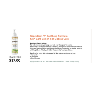 NaturVet Spetiderm-V Fórmula Calmante para el Cuidado de la Piel, Baño de 236 ml para Perros y Gatos - Product Image 2