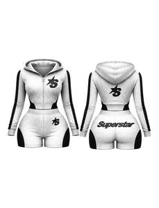 Women Solid Vintage Cropped Quarter Zip Nylon Windbreaker Jacket Shorts <b>Set</b> Lightweight Breathable 2 Piece Tracksuit 2026 - Product Image 5