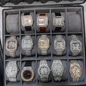 Montre mécanique rectangulaire de luxe pour homme, haute qualité, style hip-hop, étanche 3 ATM, avec diamants Moissanite, date automatique. - Product Image 6