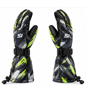 SI Full Finger Ski <b>Gloves</b> Sublimation Print Waterproof Windproof Thermal Adjustable Strap Winter Outdoor Unisex - Product Image 3