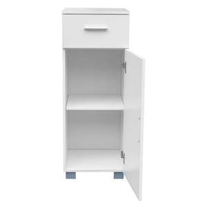 Bonnlo Tiroir simple Porte simple Blanc RT Armoire de salle de bain Meuble monobloc - Product Image 3