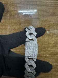 925 Sterling Silver Rhodium Plated Moissanite Cuban Bracelet VVS D Color Hip Hop Jewelry 18cm Custom Made <b>Wedding</b> Gift - Product Image 3