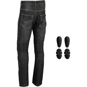 Jeans de moto certifiés CE avec renforts de sécurité pour les hanches et les genoux, pantalon en denim avec protections amovibles - Product Image 2