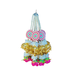 พวงมาลัยดอกมะลิผ้าสำหรับตกแต่งวัดอินเดีย ฉากหลังงานฮัลดี เมเฮนดี ของตกแต่งผนังงานแต่งงาน - Product Image 4