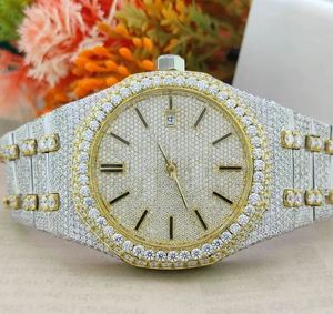 Reloj Mecánico Automático de Lujo Shreeji Jewels con Diamantes Moissanite, Caja y Correa de Acero Inoxidable, Esfera Analógica con Barra, Unisex para Adultos, 3BAR - Product Image 3