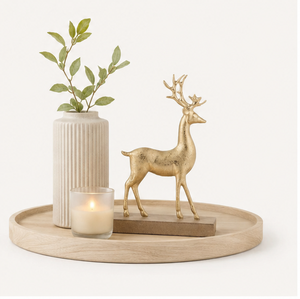 Elegant Gold Reindeer Sculpture Wooden Base Handcrafted Aluminum Christmas Wedding Figurine Modern Eco-friendly Home <b>Decor</b> - Product Image 2