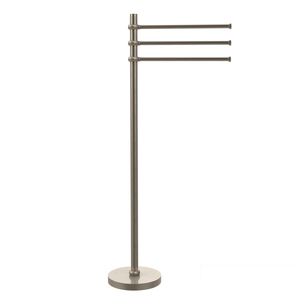 Porte-serviettes élégant en métal doré avec poteau cylindrique et base ronde pour la maison, les hôtels, les salles de bain, supports et étagères de rangement - Product Image 6