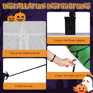 2 Confezioni di Gonfiabili da Giardino per Halloween con Occhi Verdi, Decorazioni Luminose Gonfiabili da 3 Piedi - Product Image 5