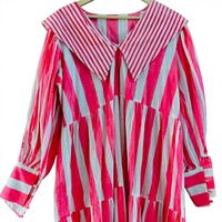 Robe midi en coton écologique indien doux Boh Creation, coupe trapèze, pour femme, usage quotidien, voile, faite à la main, manches trois quarts, col en V