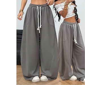 Unisex Baggy Pants <b>Wide</b> Leg Loose Fit Streetwear Sweatpants Custom Embroidery Printing OEM Supplier - Product Image 4