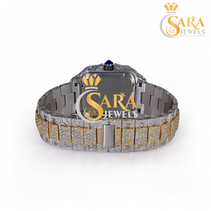 Nuevo Reloj de Lujo con Diamantes Moissanite de 41 mm, Estilo Hip Hop, Esfera Completamente Adornada, Correa de Acero Inoxidable Antiguo, Movimiento de Cuarzo - Product Image 4