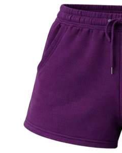 ผู้ผลิตกางเกงขาสั้นผ้าฝ้ายสีม่วงสำหรับผู้หญิง เอวยางยืด สวมใส่สบายๆ ในฤดูร้อน ชุดลำลอง ผลิตตามสั่ง คุณภาพพรีเมียม - Product Image 3