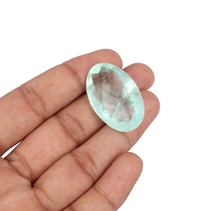 Pierre précieuse naturelle en fluorite afghane, taille damier, 48,6 carats, 37x22 mm, pierre brute pour la fabrication de bijoux - Product Image 2