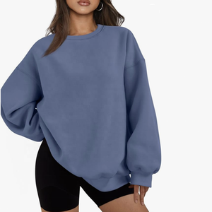 100% Cotton Oversized Sweatshirt <b>Crewneck</b> <b>Sweater</b> 100% Cotton Full Sleeve Customize Color Women's Streetwear Sweatshirts - Product Image 6