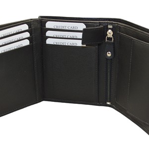 <b>Men's</b> Genuine Leather Slim Trifold <b>Wallet</b> Fold Closure Minimalist Short Length Daily Use - Product Image 4