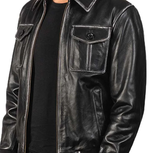 Fabricant professionnel de vestes d'hiver en cuir véritable pour hommes, vestes en cuir sur mesure de haute qualité pour hommes, prix de gros. - Product Image 6