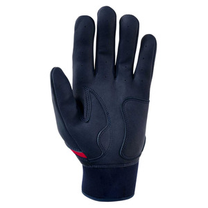 Guantes de Bateo de Béisbol para Hombre, de Cuero, Transpirables, Antideslizantes, con Muñequera Ajustable, Color Azul Marino y Rojo, para Entrenamiento Deportivo, Suministro OEM - Product Image 4