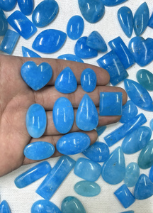 Blue Hemimorphite Quartz Cabochons Oval <b>Beads</b> and Round Gems for Necklace Healing Gemstone - Product Image 3