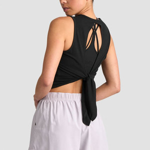Open Back Gym Tank <b>Top</b> Cropped Sleeveless Muscle Fitness Slim Fit Breathable <b>Padded</b> Built in Bra Moisture Wicking <b>Vest</b> <b>Top</b> - Product Image 6