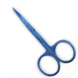 Ciseaux de manucure bleus en acier inoxydable avec lames droites et affûtées, manche rond pour le soin des ongles des adultes, style simple et durable - Product Image 2