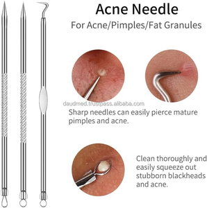 DAUD MED INTERNATIONAL DMI-133 15 PCS Stainless Steel Blackhead <b>Remover</b> Pimple Popper Tool Kit Extractor Acne Comedone Whitehead - Product Image 3