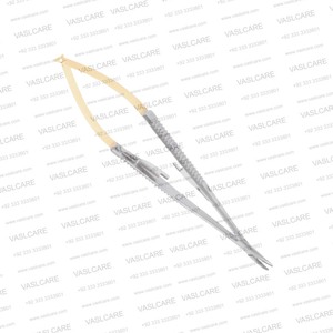 Portaagujas Castroviejo Onyx de 5.5 pulgadas con mandíbula de carburo de tungsteno y polvo de diamante, mango plano con bloqueo, instrumentos oftálmicos para microcirugía - Product Image 5