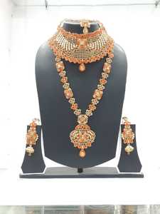 Conjunto de Joyería Étnica Vintage Chapada en Oro con Turquesa, Collar y Aretes para Mujer, Diseño Floral para Bodas y Fiestas, Aleación de Alta Calidad - Product Image 1