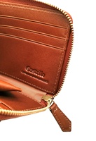 Pilihan Terbaik Castello Kulit Asli Italia 100% Terinspeksi QC Minimalis Unisex Bentuk-L Ritsleting YKK Pendek Hitam/Coklat Kartu Bendera