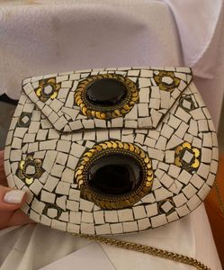 Bolso de Arte Decorativo Kundan Personalizado, Bolso de Mano para Fiesta de Noche para Mujer, Bolso de Moda Premium Hecho a Mano - Product Image 1