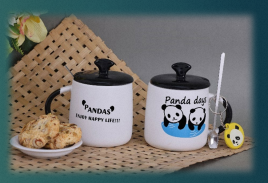 Panda Pattern Ceramic Coffee <b>Mug</b> <b>Large</b> Capacity Custom Logo Business Gift for Office and Promotion - Product Image 2