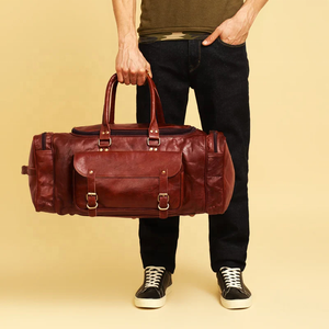Men Duffle <b>Bag</b> Cattle Leather Weekend Overnight <b>Bag</b> Crazy Horse Leather Traveling <b>Bag</b> for Men - Product Image 5