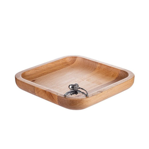 Antique Designer Wooden Food <b>Serving</b> <b>Tray</b> With <b>Gold</b> Metal Bird Accent Table Top Coffee <b>Serving</b> <b>Tray</b> For Hotel Wholesale Supplies - Product Image 5