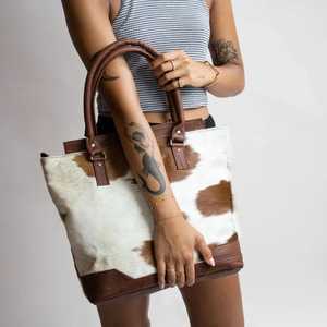 Leather Hair On <b>Tote</b> <b>Bag</b> Cowhide Handbag Women Shoulder Purse Stylish Daily Fashion <b>Tote</b> <b>Bag</b> LHTB-0079 - Product Image 2
