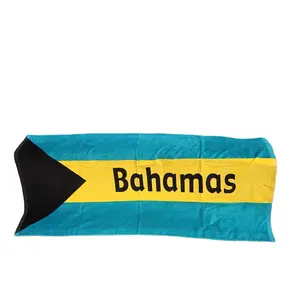 Cotton printed national bahamas flag beach towel