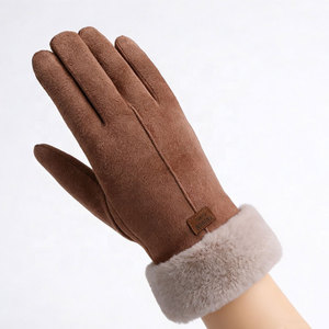 Gants en laine unie pour femmes, vente en gros |   Gants décontractés tricotés chauds pour l'hiver, longueur poignet |   Logo personnalisé OEM et ODM - Product Image 1