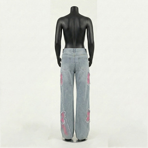 Jeans Rectos de Mezclilla Personalizados para Mujer, de Alta Calidad, Transpirables, Estilo Y2K, Hip Hop, Streetwear, Corte Holgado, para Hombre 2026 - Product Image 3