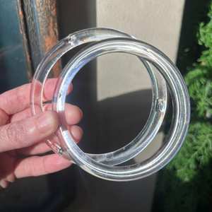 กำไลเรซิ่นสีฟ้าอ่อน คุณภาพสูงสุด งานแฮนด์เมด ทนทาน ชุดกำไลอะคริลิค ราคาขายส่ง รูปทรงไม่สม่ำเสมอ เรียบง่าย เปิดได้ ขายดี - Product Image 4