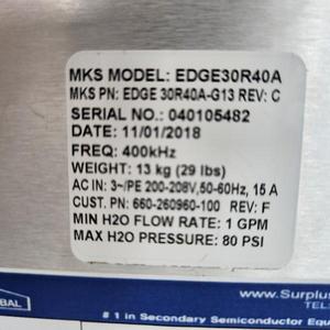 MKS LAM PN: 660-260960-100 REV. F EDGE 30R40A-G13 - Equipo y Piezas de Semiconductores de Confianza de Marca Global - Product Image 2
