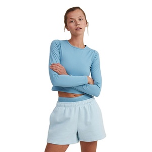 Nouveauté Mode : Shorts pour femmes en tissu French Terry respirant, de haute qualité, avec taille élastique confortable et poches latérales - Product Image 2