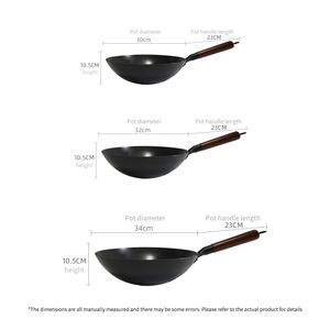 Wok de Acero Inoxidable de Primera Calidad, Grado Comercial, Fondo Redondo, Martillado a Mano, Capacidad de 20L, Mango de Madera, Apto para Lavavajillas - Product Image 6