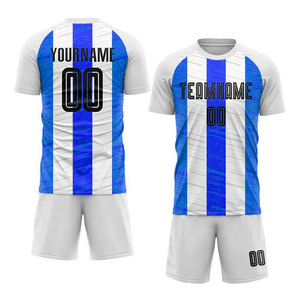 Ensemble de maillots de football personnalisés pour hommes, impression sublimée, spandex/polyester, col en V, manches courtes, séchage rapide, respirant, toutes saisons - Product Image 3