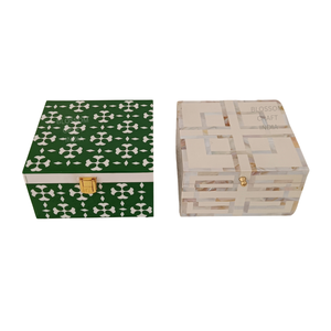 Boîte de rangement multifonction en nacre et os incrustés, design personnalisé, pour bijoux, organiseur de luxe, cadeau haut de gamme, décoration - Product Image 3