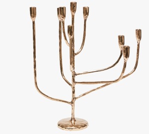 Modern Luxury <b>Gold</b> Abstract Candelabra Unique Sculptural Dual Taper Candle Holder For Elegant Tabletop Home Decor - Product Image 5