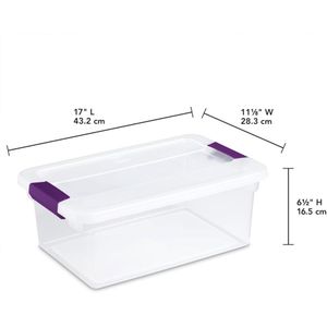 Boîte de rangement empilable ClearView de 15 Qt avec couvercle à fermeture, organisateur en plastique transparent pour chaussures et placard - Product Image 2