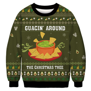 Sudadera unisex de punto con cuello redondo de Guacin Around Christmas Tree - Product Image 1