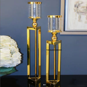 Elegante Portavelas de Mesa de Alta Gama con un Magnífico Marco Geométrico Dorado para el Hogar y el Jardín, un Portavelas Único y Hermoso - Product Image 6