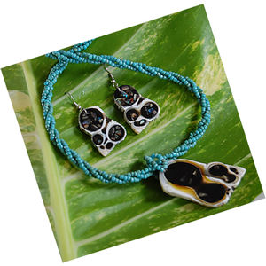 Ensemble de bijoux en coquillages marins, motif mosaïque, découpé, taille 25mm/20mm - Product Image 3