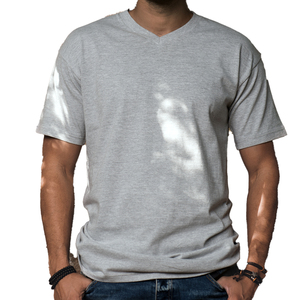 T-shirts décontractés pour hommes, en jersey uni CVC (60/40), 200 grammes, coupe classique, manches courtes, col en V, respirant, compressé, séchage rapide - Product Image 4